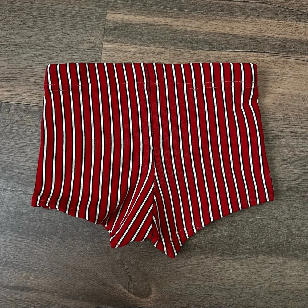 Vintage Red and White Striped Swim Shorts Size 18-24 Months